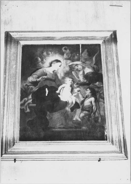 panneau peint : Vierge à l'Enfant et saint Jean