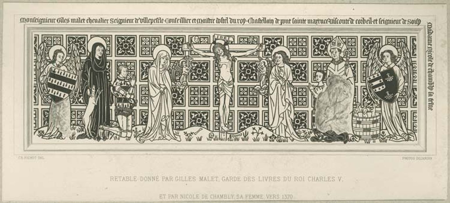 retable donné par Gilles Malet, seigneur de Soisy, garde des livres du roi Charles V, et Nicole de Chambly, sa femme - © Ministère de la Culture (France), Médiathèque du patrimoine et de la photographie, Tous droits réservés