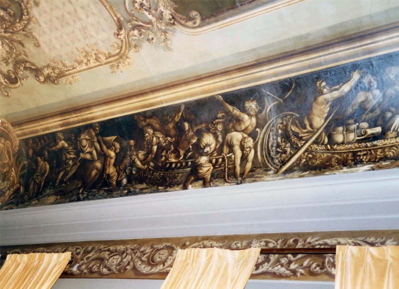 décor de la salle des commissions, détail de la frise de la navigation