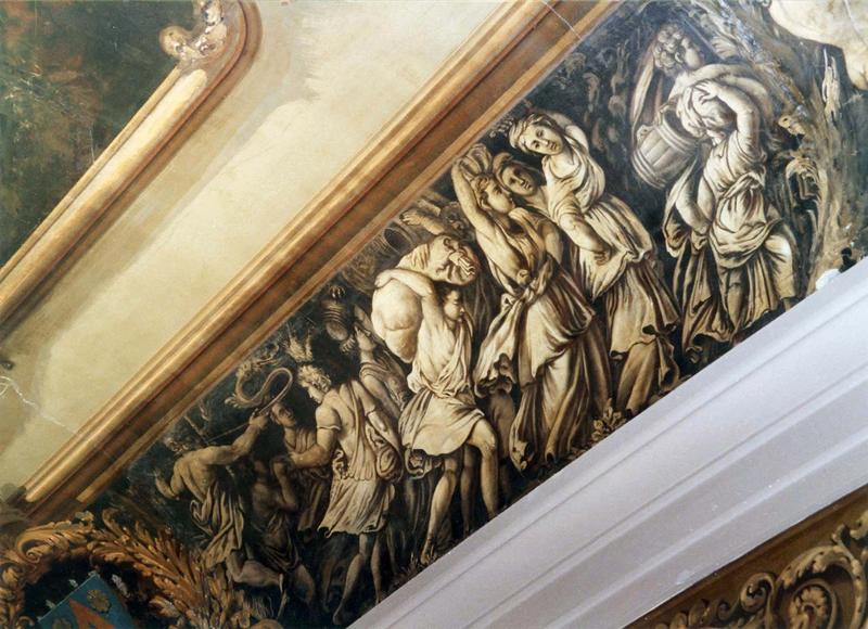 décor de la salle des commissions, détail de la frise du commerce