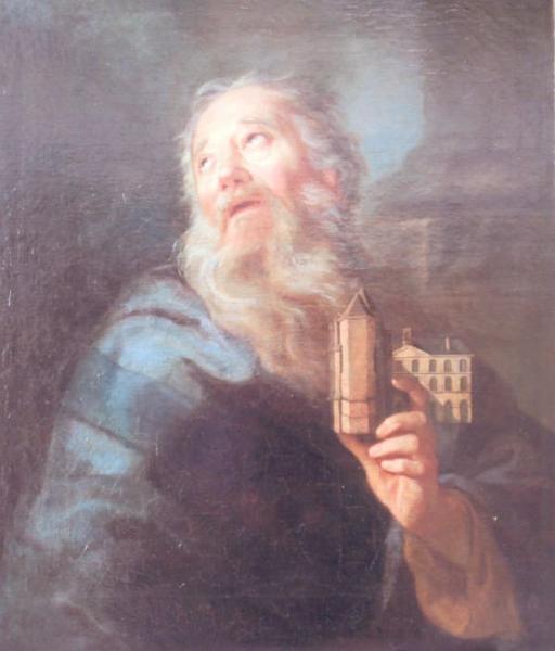 tableau : Saint Sulpice tenant la maquette de la Solitude - © Ministère de la Culture (France), Médiathèque du patrimoine et de la photographie (objets mobiliers), tous droits réservés