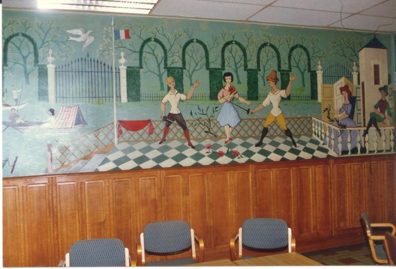 peinture monumentale (peinture murale) : Le Dimanche au bord de l'eau - Ile de la Jatte : détail - © Ministère de la Culture (France), Médiathèque du patrimoine et de la photographie (objets mobiliers), tous droits réservés