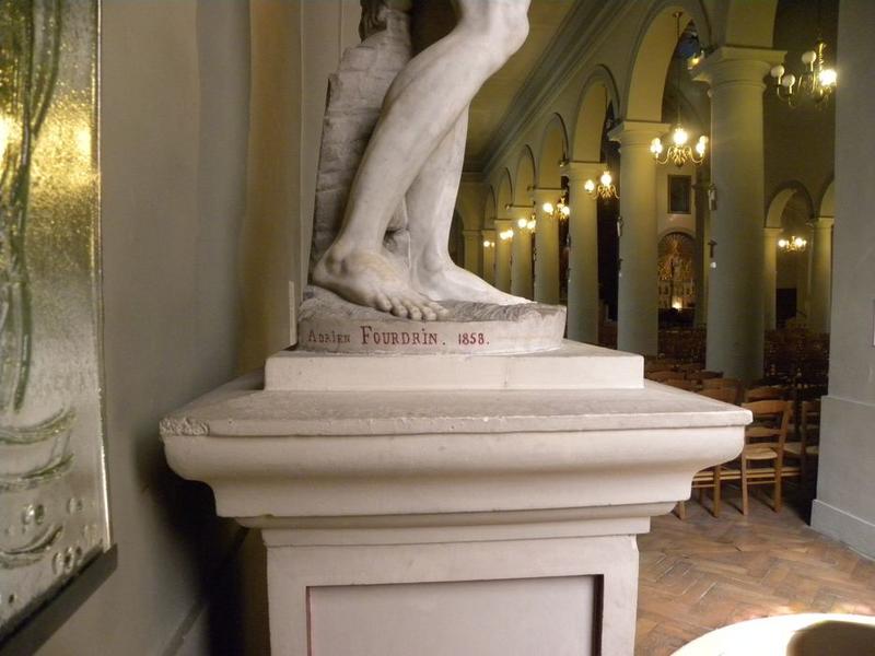 statue : Saint Jean-Baptiste : détail de la signature