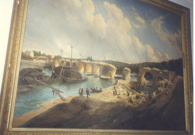 tableau : Reconstruction du pont de Saint-Cloud - © Ministère de la Culture (France), Médiathèque du patrimoine et de la photographie (objets mobiliers), tous droits réservés