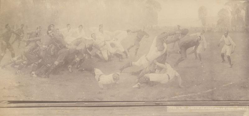 peinture monumentale (peinture murale) : Match de rugby de l'équipe de Lakanal