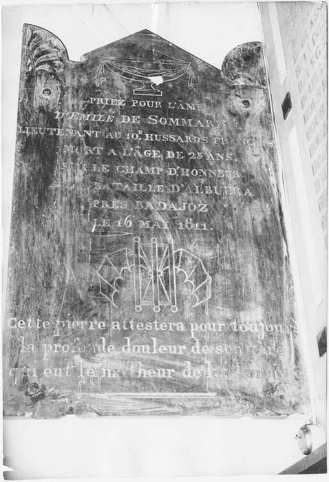 dalle funéraire d'Emile de Sommariva - © Ministère de la Culture (France), Médiathèque du patrimoine et de la photographie, Tous droits réservés