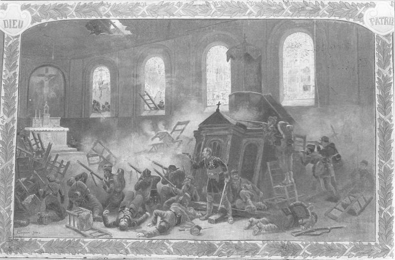 tableau : fait d'armes de l'église du Bourget en 1870-1871