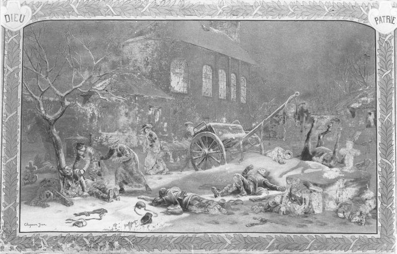 tableau : fait d'armes de l'église du Bourget en 1870-1871