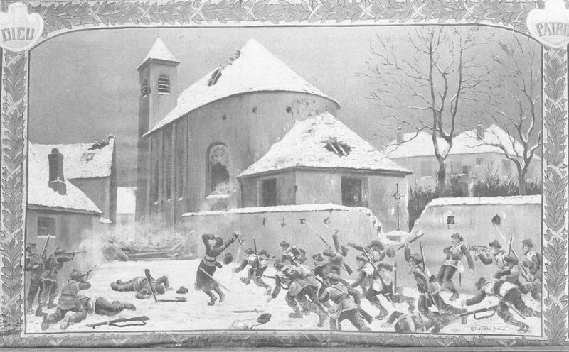 tableau : fait d'armes de l'église du Bourget en 1870-1871