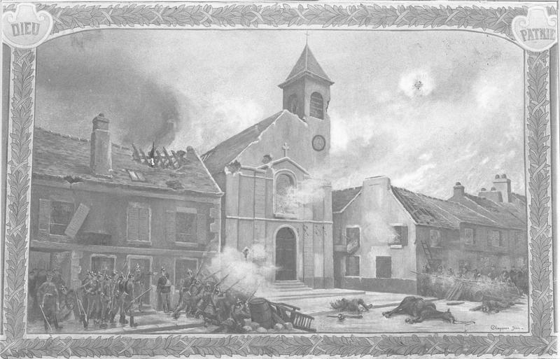 tableau : fait d'armes de l'église du Bourget en 1870-1871