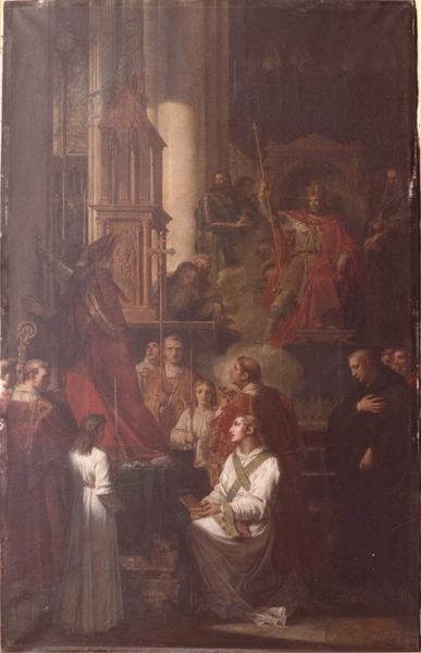 tableau : Charlemagne faisant bénir l'église de Saint-Denis en 775 - © Ministère de la Culture (France), Médiathèque du patrimoine et de la photographie (objets mobiliers), tous droits réservés