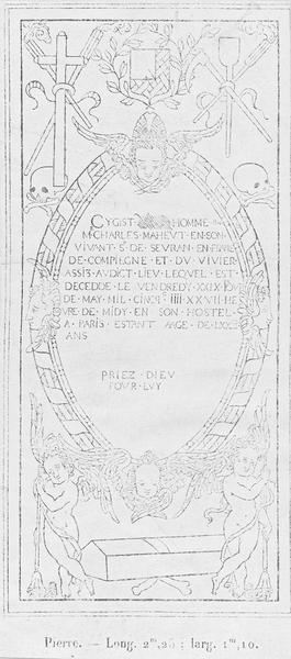 dalle funéraire de Charles Maheut, seigneur de Sevran