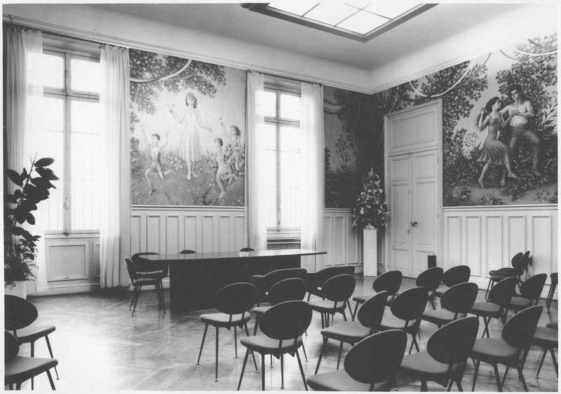 peintures monumentales : ensemble de 4 grandes compositions du décor de la salle des Mariages, vue partielle - © Ministère de la Culture (France), Médiathèque du patrimoine et de la photographie (objets mobiliers), tous droits réservés