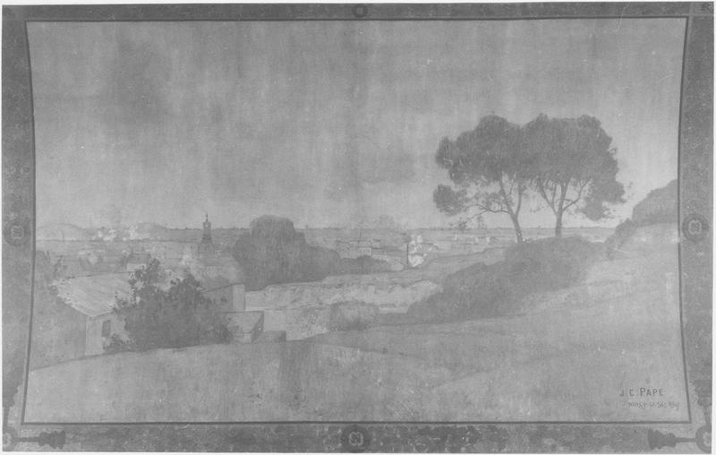 Plafond : caisson peint (Noisy en été vu de Romainville)