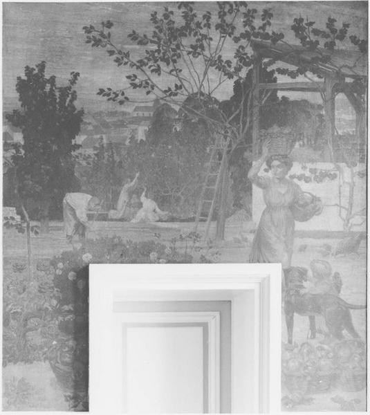 Peinture monumentale : La cueillette des pommes
