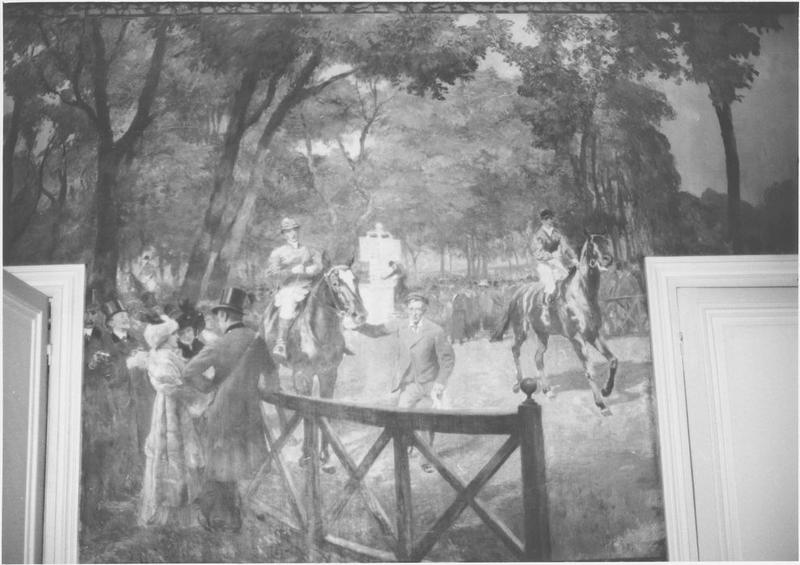 peinture monumentale : le champs de courses, vue générale