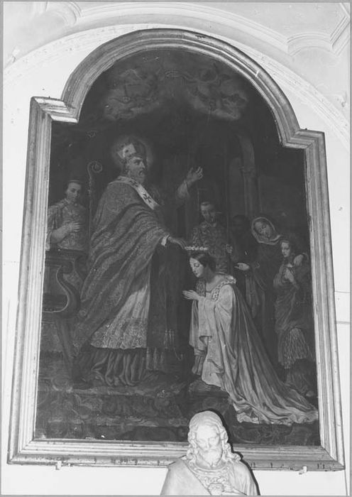 tableau : Saint Médard couronnant la rosière