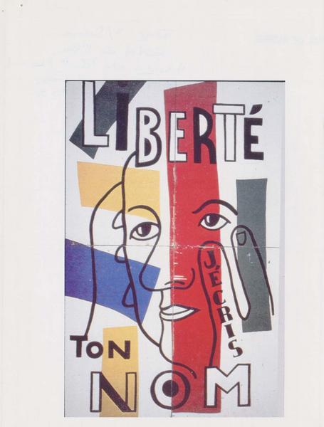 tableau : Visage de Paul Eluard avec l'inscription 'J'écris ton nom liberté' (Le), vue partielle - © Ministère de la Culture (France), Médiathèque du patrimoine et de la photographie (objets mobiliers), tous droits réservés