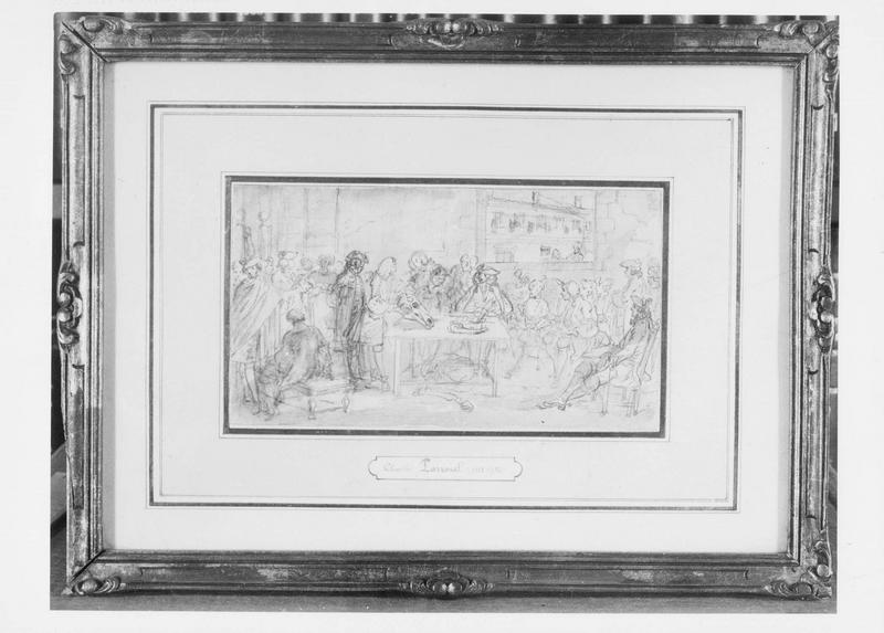 dessin, cadre : séance de dissection, vue générale
