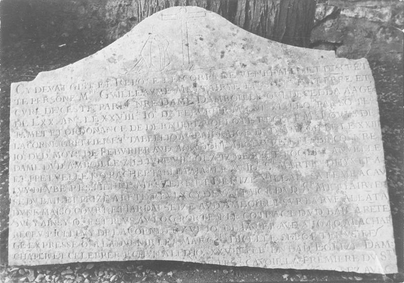 plaque funéraire de Guillaume Metairye, vuegénérale
