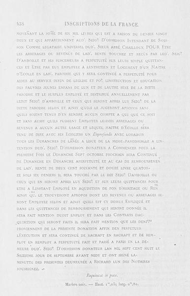 plaque commémorative, retranscription partielle