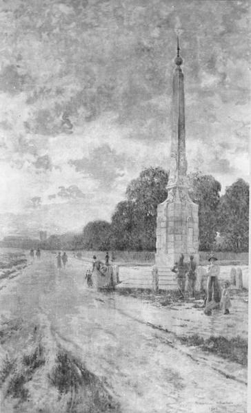 tableau : pyramide dans le bois de Vincennes (la), vue générale
