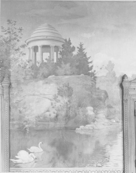 tableau : temple de l'amour sur les rives du lac Daumesnil, vue générale