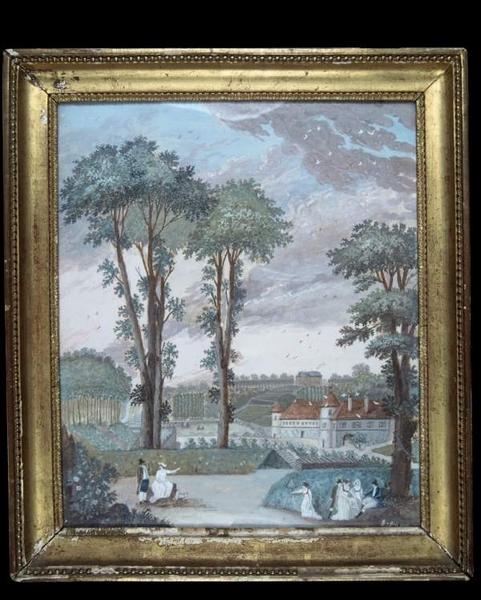 tableau : Vue des deux châteaux et du domaine