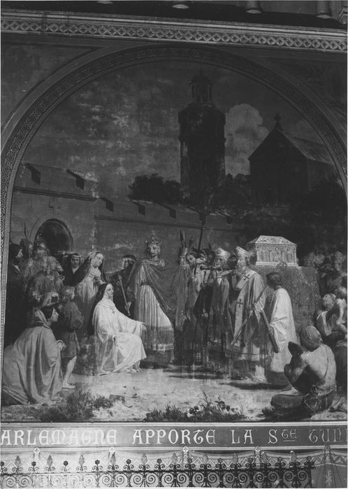 tableau : Charlemagne apporte la Sainte Tunique au prieuré d'Argenteuil - © Ministère de la Culture (France), Médiathèque du patrimoine et de la photographie, diffusion RMN-GP