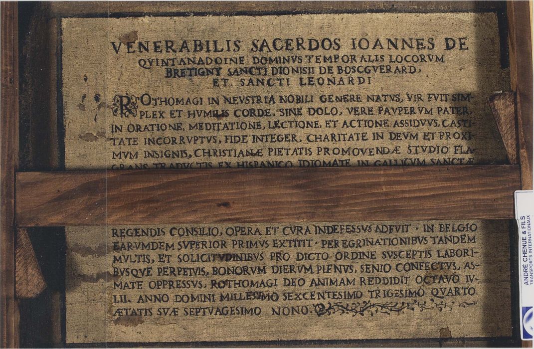 tableau : Jean de Quitanadoine de Brétigny, inscription au revers  - © Ministère de la Culture (France), Médiathèque du patrimoine et de la photographie, diffusion RMN-GP