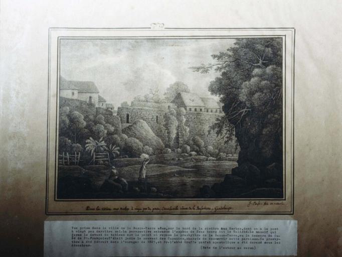 dessin : Dans la rivière aux herbes à vingt pas du pont, dans la ville même de la Basse-Terre, Guadeloupe (n° inv. 39) - © Ministère de la Culture (France), Médiathèque du patrimoine et de la photographie (objets mobiliers), tous droits réservés