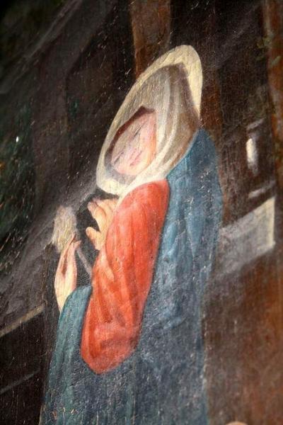 tableau : la Sainte Famille, détail de la Vierge