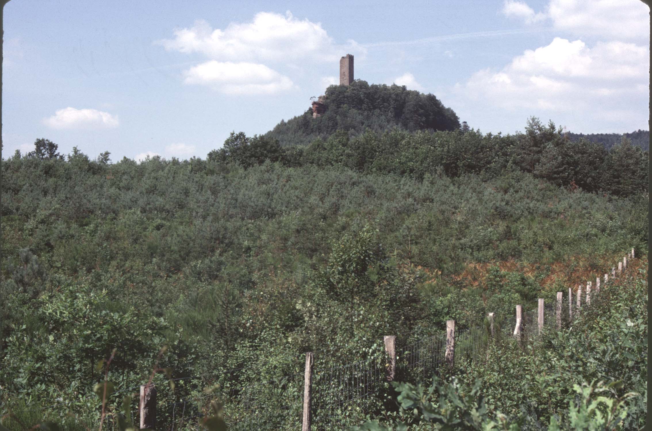 Château, vue à distance de la vallée