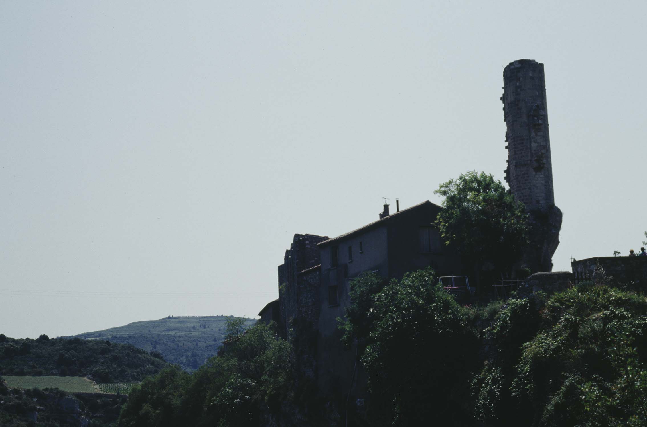 Château : donjon, vue à distance