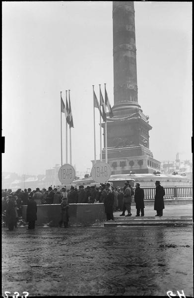 Commémoration du Centenaire de la révolution de 1848 : cérémonie au pied de la Colonne de Juillet