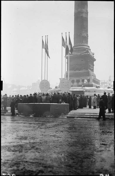 Commémoration du Centenaire de la révolution de 1848 : cérémonie au pied de la Colonne de Juillet