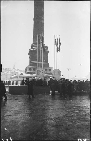 Commémoration du Centenaire de la révolution de 1848 : cérémonie au pied de la Colonne de Juillet