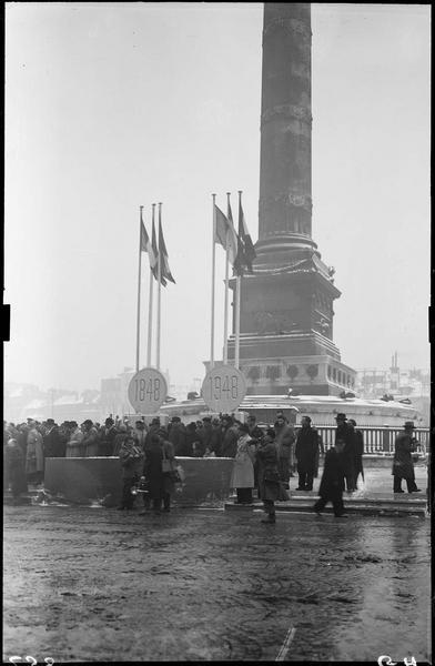 Commémoration du Centenaire de la révolution de 1848 : cérémonie au pied de la Colonne de Juillet