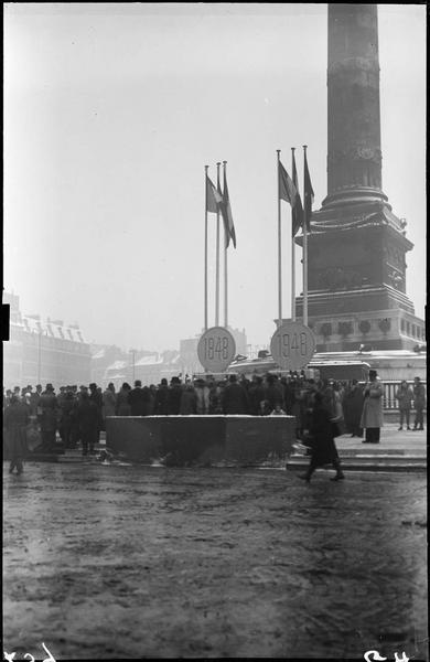 Commémoration du Centenaire de la révolution de 1848 : cérémonie au pied de la Colonne de Juillet