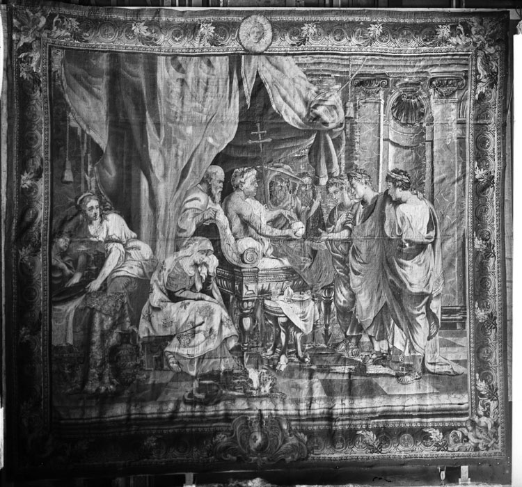 Tapisserie de Paris, Atelier du Faubourg Saint-Marcel, tenture de l'histoire de Constantin, pièce N°12 : La mort de Constantin