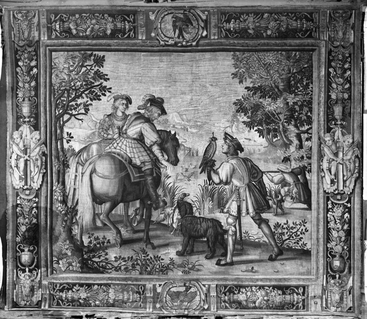 Tapisserie de Paris, Atelier du Faubourg Saint-Marcel, tenture des Chasses du roi François, pièce N°3 : La chasse au canard