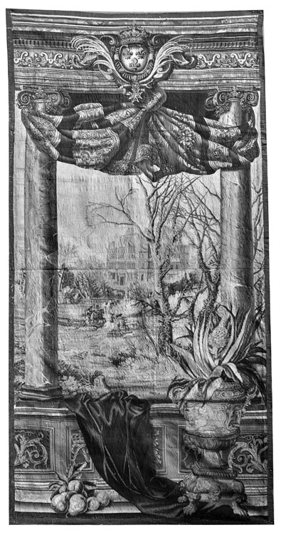 Tapisserie des Gobelins, entrefenêtre n° 6 de la tenture de basse lisse : le château de Madrid