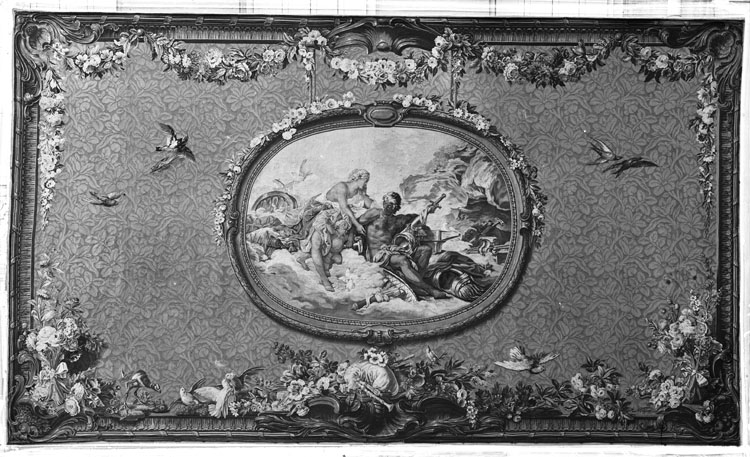 Tapisserie des Gobelins, tenture des scènes mythologiques pastorales, pièce n°4 : Vénus aux forges de Vulcain