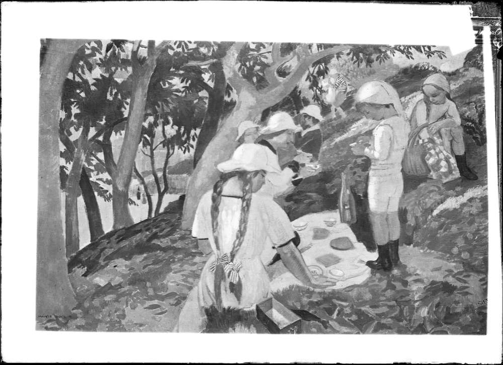 Peinture : Le goûter sous les châtaigners
