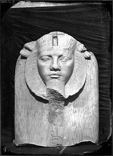Statue : sphinx d'Amenemhat III, tête vue de face