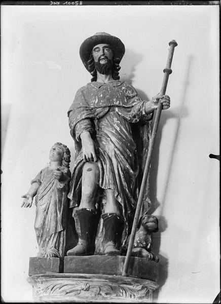 Groupe sculpté : saint Roch et donateur