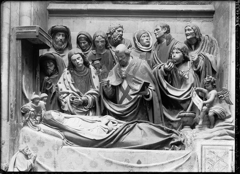 Groupe sculpté : la dormition de la Vierge, vue d'ensemble - © Ministère de la Culture (France), Médiathèque du patrimoine et de la photographie, diffusion RMN-GP