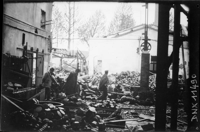 Décombres après un incendie