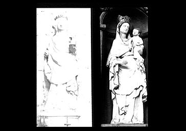 Statues en marbre de la Vierge et de sainte Cécile