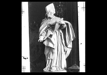 Statue en bois du Père de l'Eglise, saint Augustin